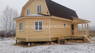 Строительство дома из бруса 7х11 с террасой в Смоленской области
