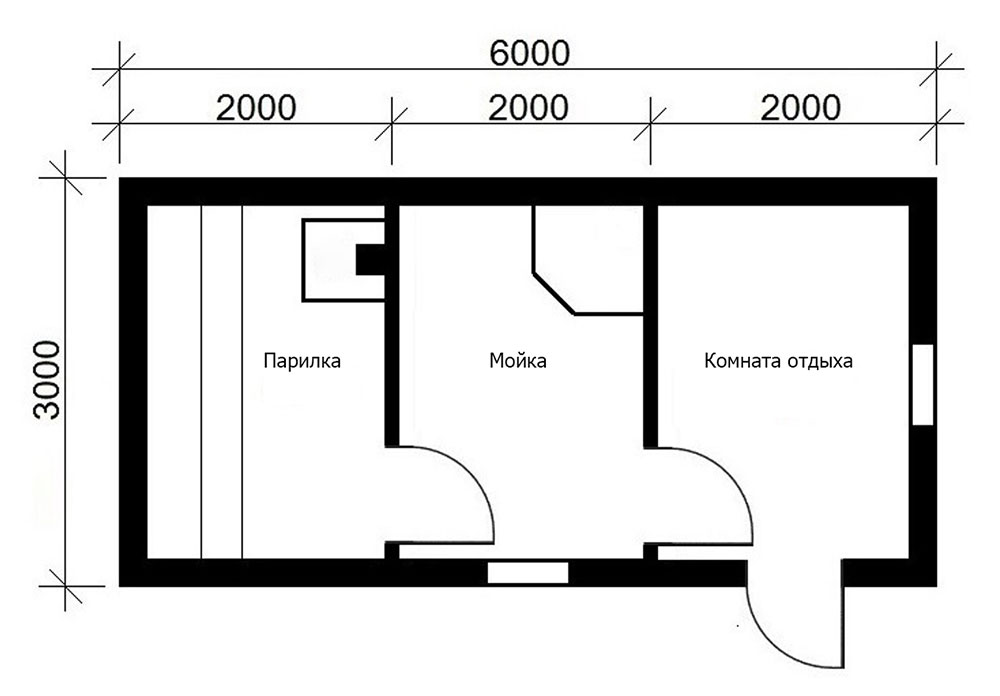 Проект бани 6х3